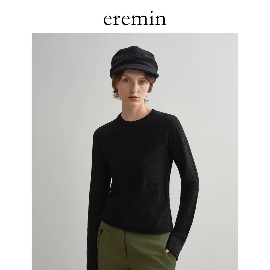 肌理羊毛衫/舒弹软糯纹理全羊毛针织打底衫55706