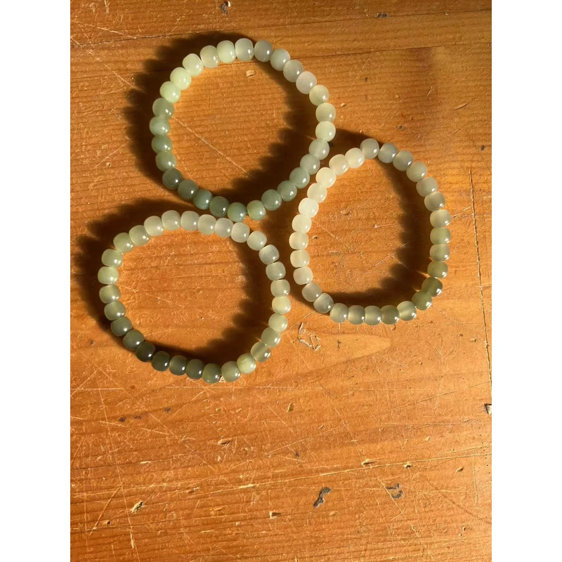 和田玉晴水渐变圆珠老型手串7mm（多样性发货发其一）G22240408-2