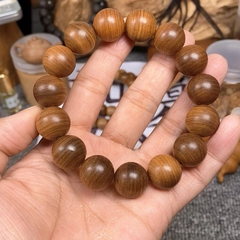 檀香木手串/手链老山檀香黑肉虎纹1.5沉水