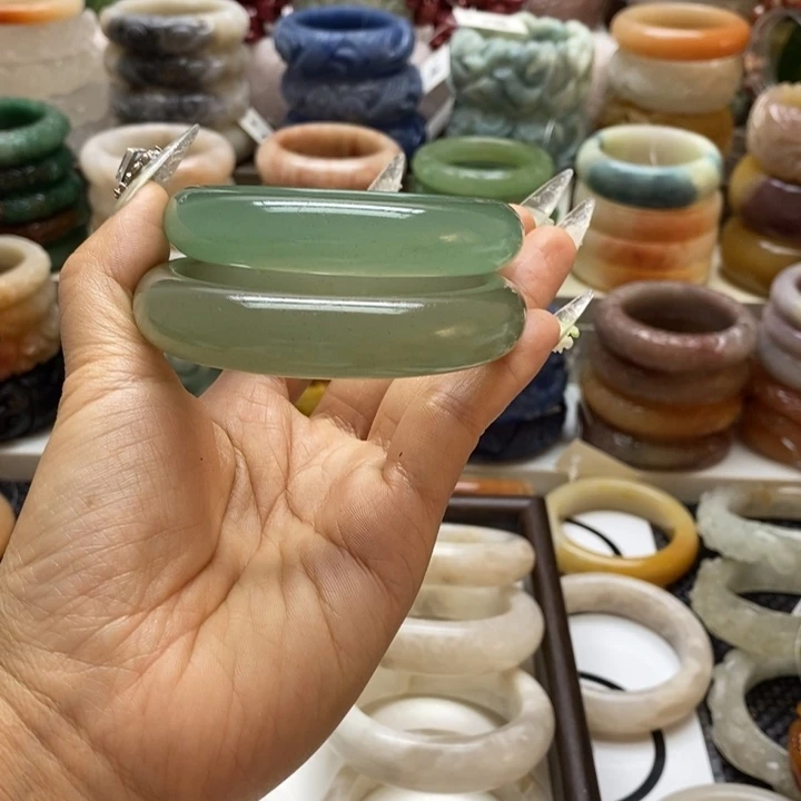 夢***影石英质玉未镶嵌手镯