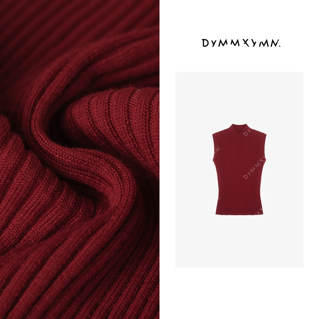 【DYMMXYMM】-极简风高级感黑红双色坑条背心-5SS6120