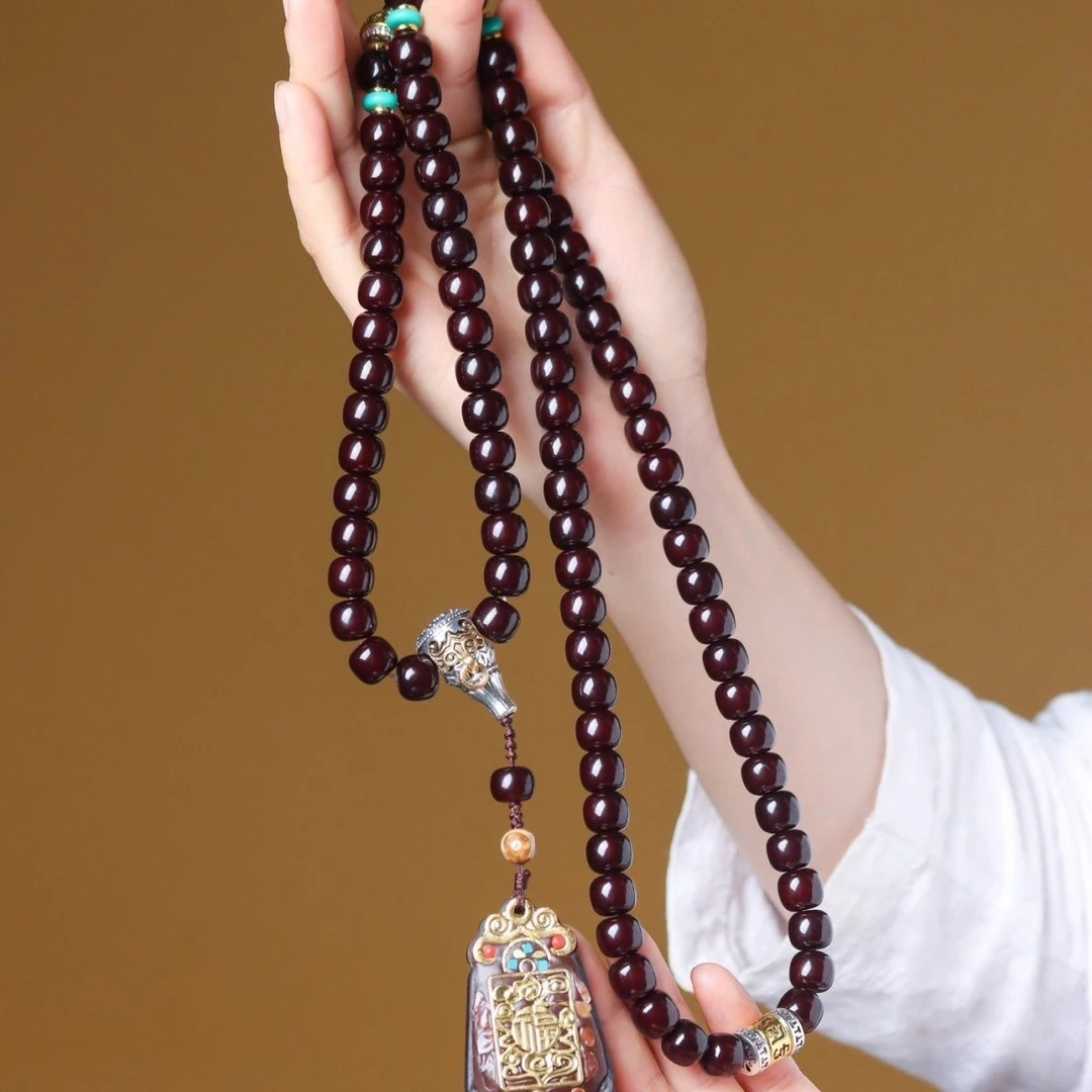 【溏心老料唐卡108颗】菩提全品唐卡念珠文玩佛珠手串（盘玩袋手套）