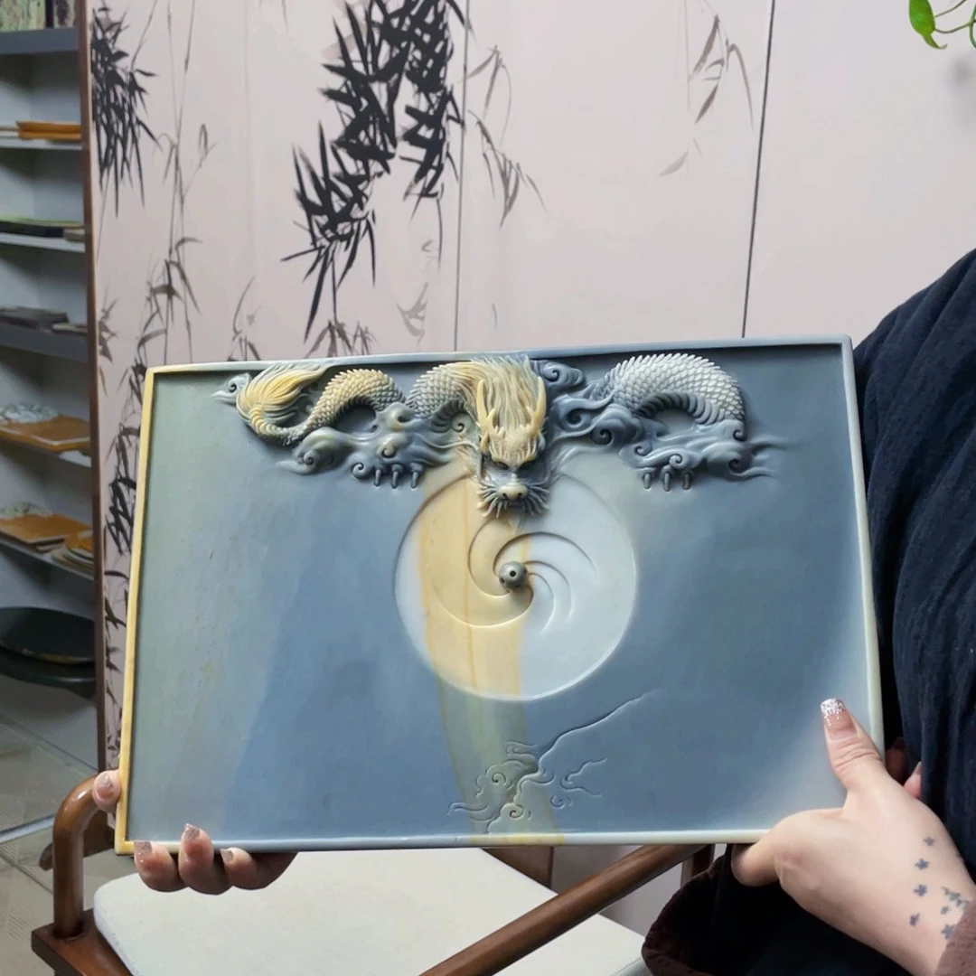 龙行天下手工茶盘精品