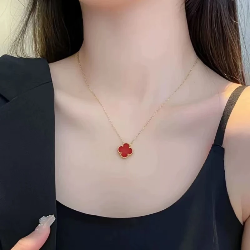 非金属仿珍珠项链 时尚设计感百搭项链x1825气质红色简约素款轻奢