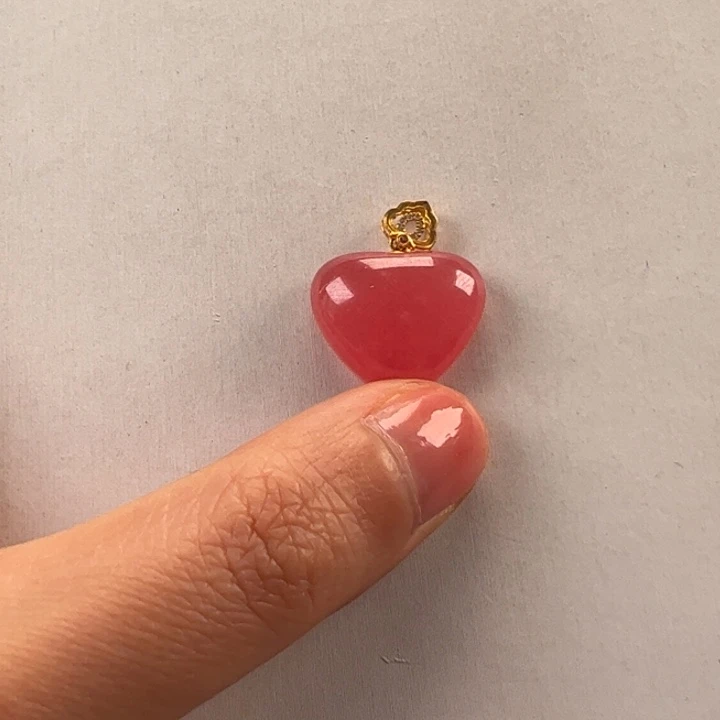 菱锰矿（红纹石）吊坠(赠链)18K金镶嵌蓉