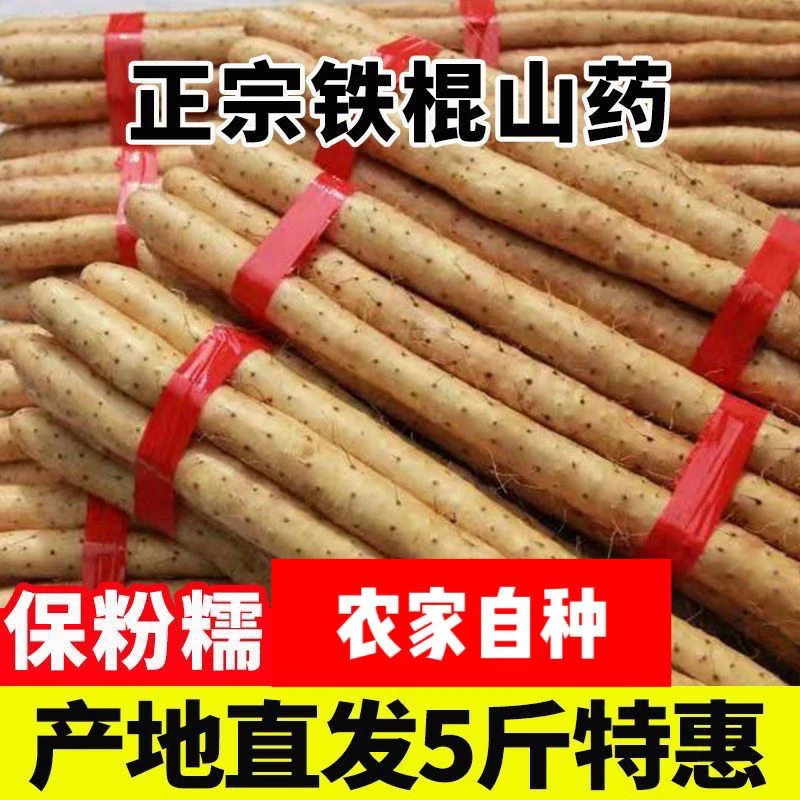 山药正宗铁棍山药垆土铁棍山药五斤大山药新鲜山药淮山