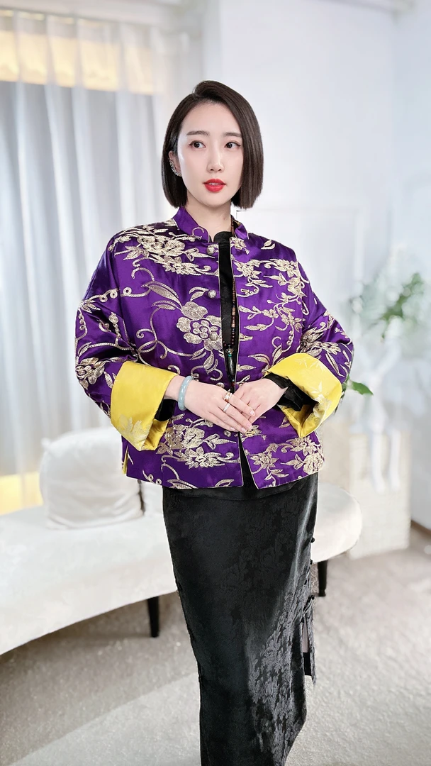 【双面双穿】新中式休闲桑蚕丝绣花时尚中国风丝棉HF-4178潮牌