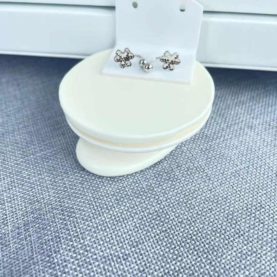 PT950铂金耳饰 鱼鳞三叶草U形耳钉  气质百搭 S 51626