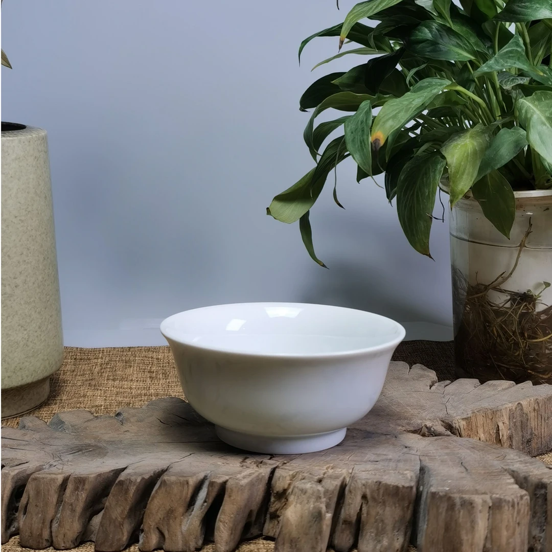 w80景德镇陶瓷饭碗高温中式家用新款面汤碗米饭碗餐具/4.5寸饭碗