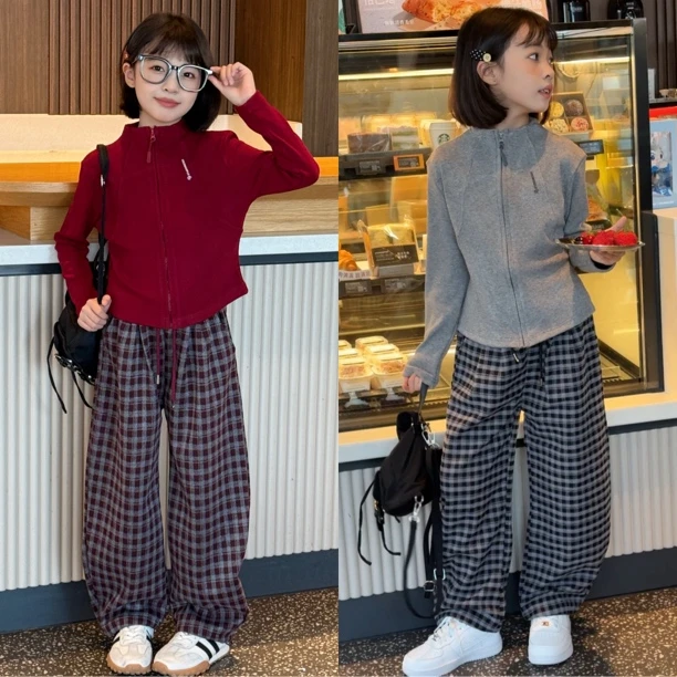 【正版】女童春秋套装2025新款洋气时髦外穿休闲亲子6-女童秋款套装