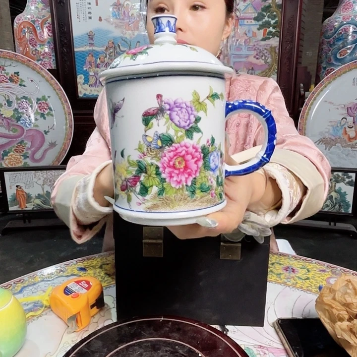 其他陶景德镇高温陶瓷牡丹花杯子