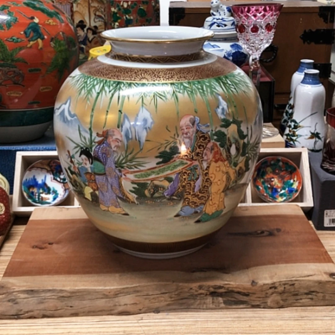 【闪购商品】碗老九谷花瓶高度26直径24