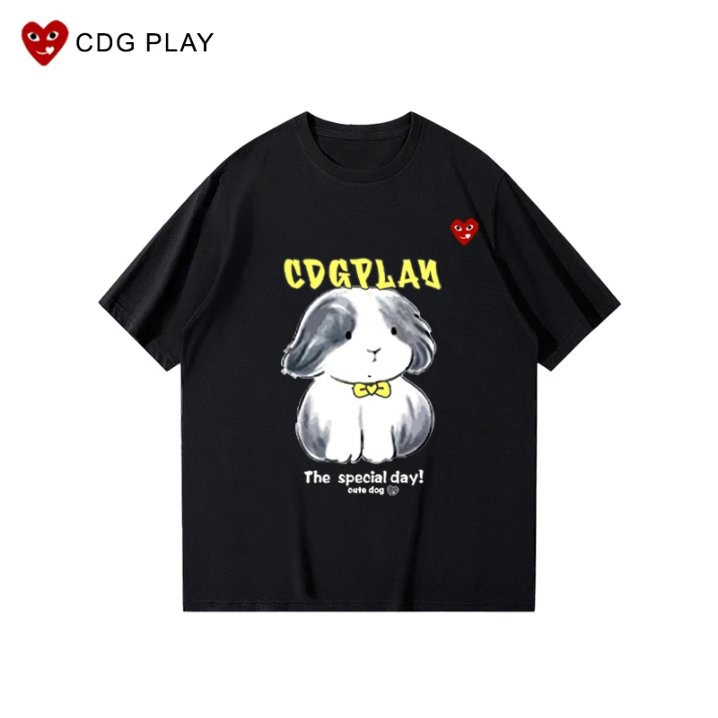 CDG PLAY兔子动物潮流漫画T恤情侣2025夏季新款圆领宽松短袖ins
