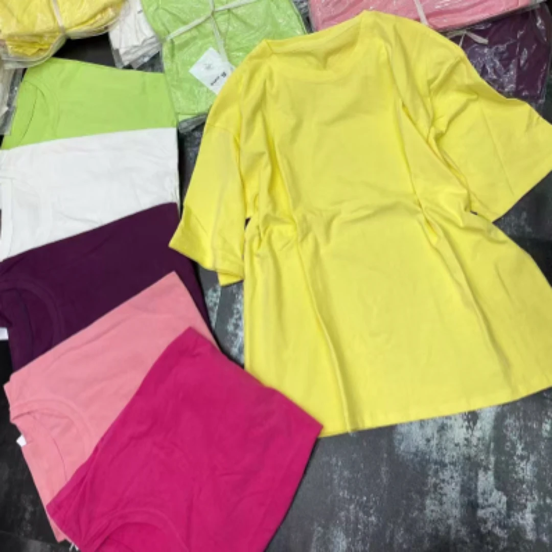 糖果色彩T大版半袖