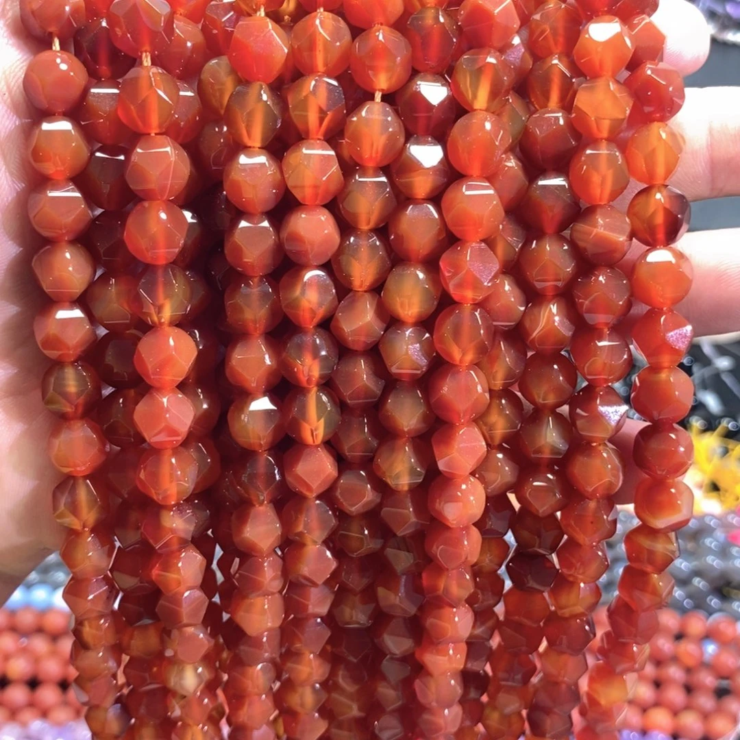 未镶嵌玛瑙/玉髓珠宝半成品天然红玛瑙万切一条卡10