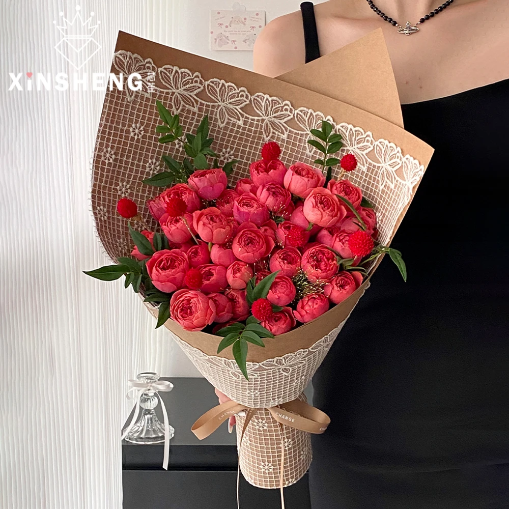 【花园时光】芯苼 蕾丝刺绣镂空布艺 花店精致鲜花复古包包装资材