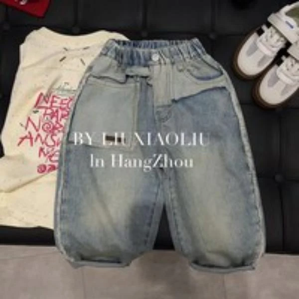 BY LIUXIAOLIU【奇特】韩版时尚春季儿童牛仔裤6320