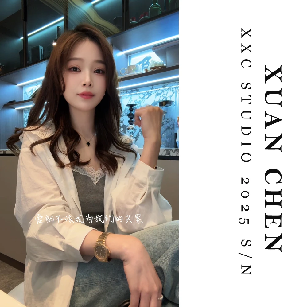 【春拂】韩版宽松连帽外穿衬衫春夏气质小众炸街高级感女装#8089