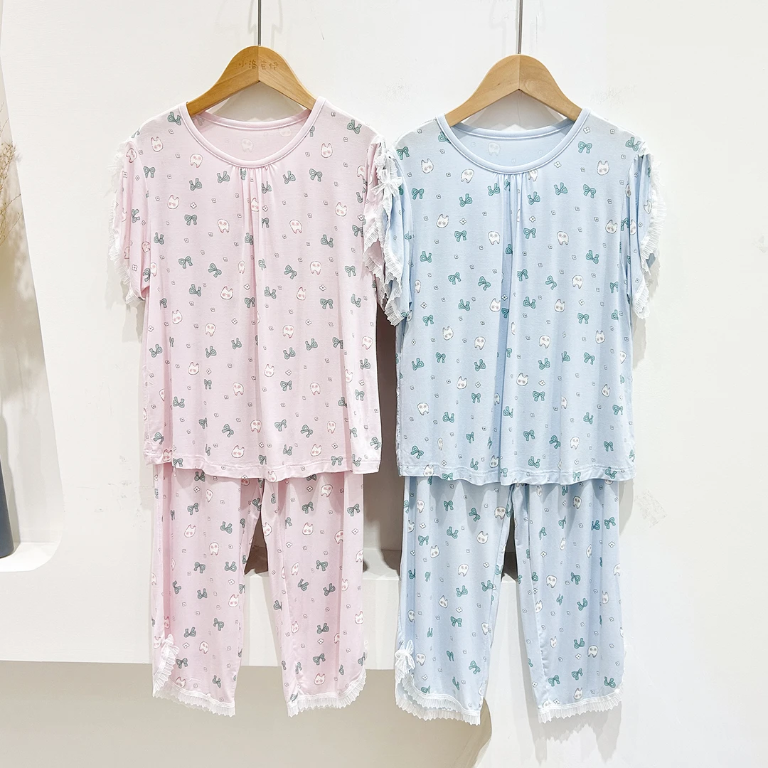 儿童莫代尔蝴蝶小兔家居套装5602