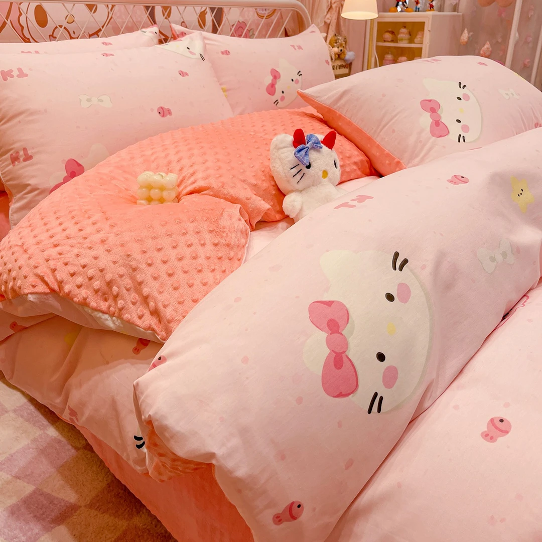 ab面纯棉牛奶绒被套单件加绒珊瑚豆豆绒加厚单人被罩150x200x230