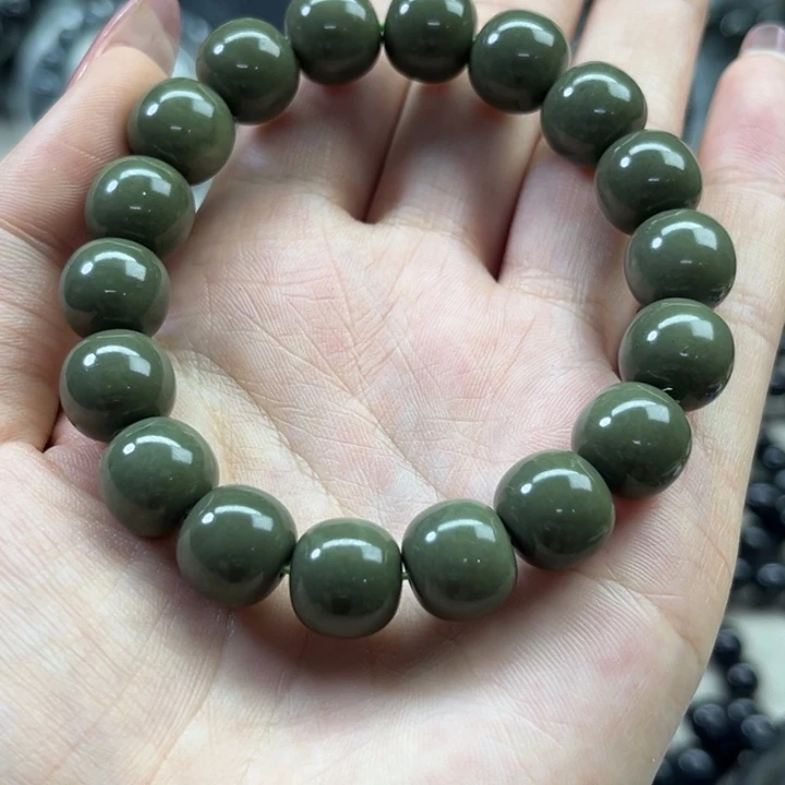 和田玉未镶嵌手链jun绿