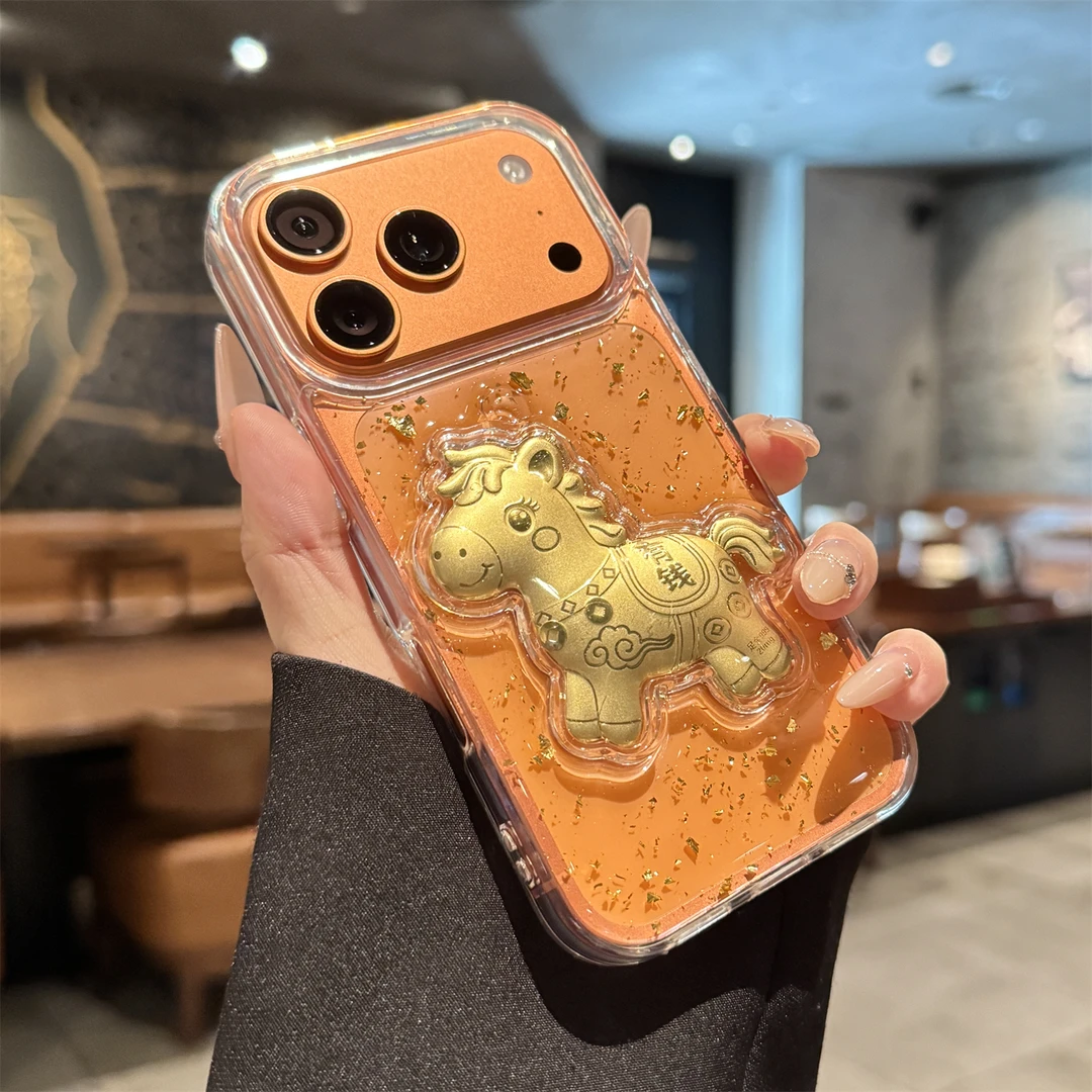 马上有钱立体滴胶适用苹果16/17promax手机壳iPhone15/14透明13潮