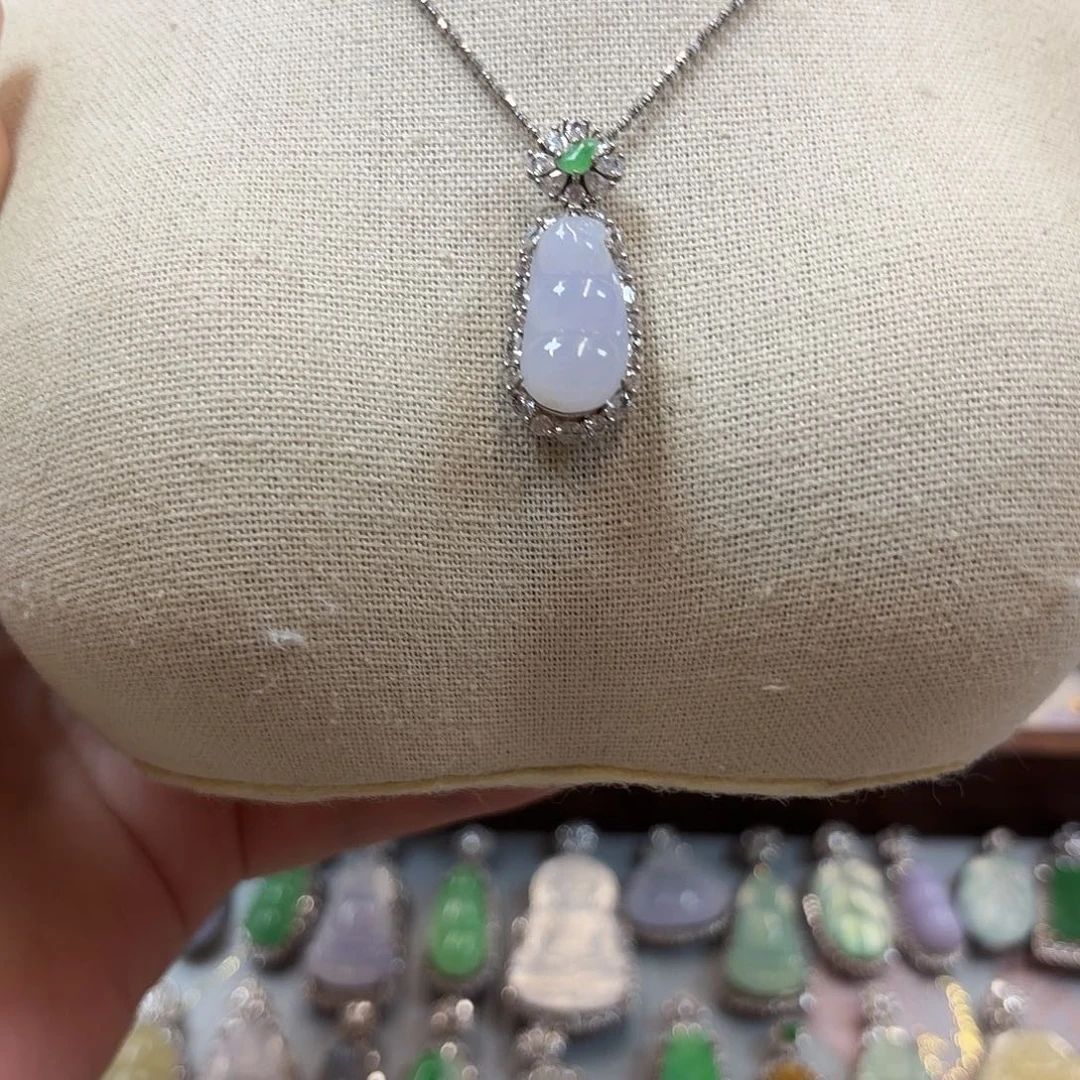 翡翠银S925镶嵌吊坠(不含链)