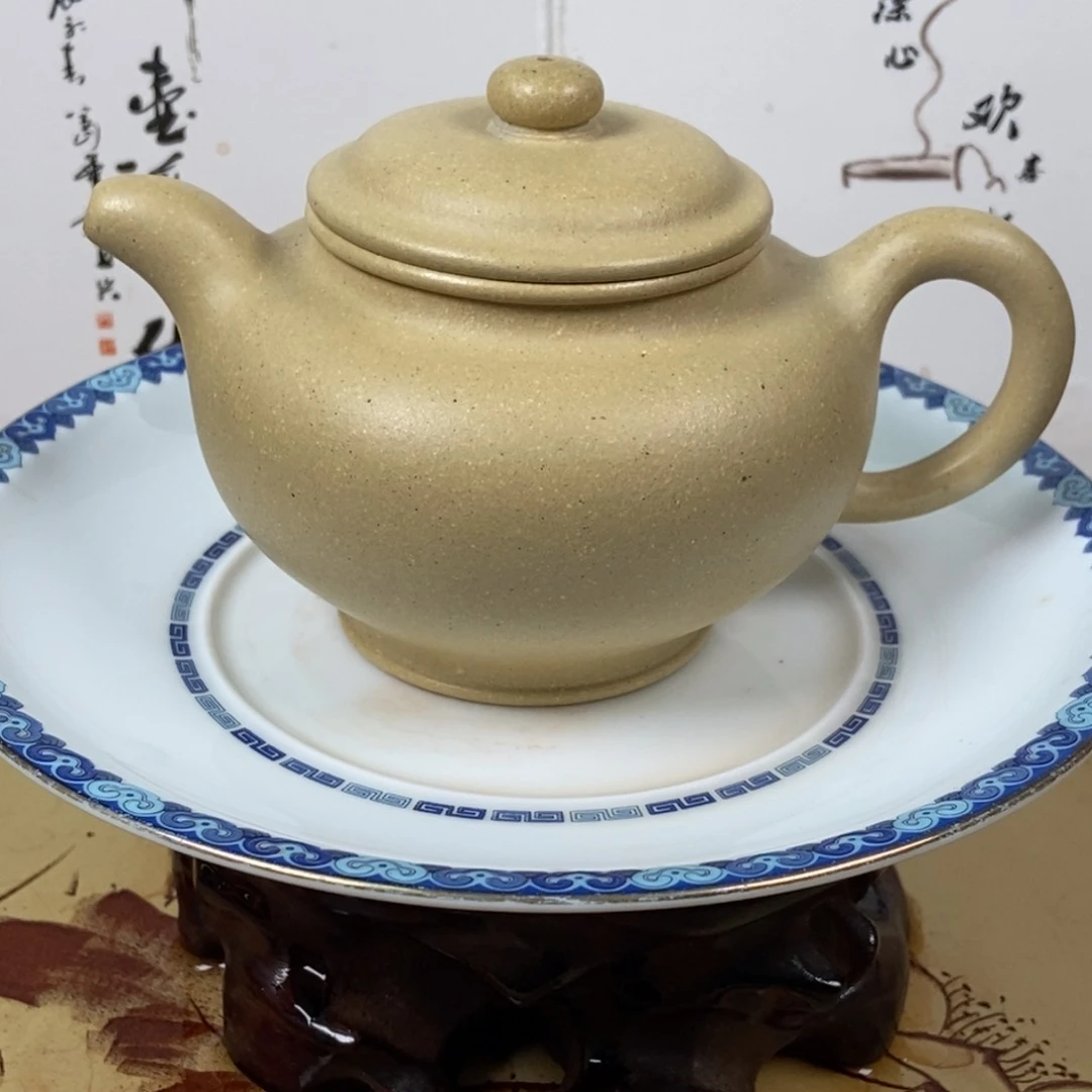 紫砂茶壶大水潭本绿200 容量宜兴紫砂顾