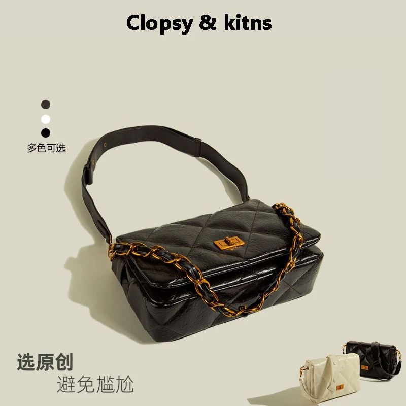Clopsy&kitns经典菱格小方包包女士2025新款春夏小众高级百搭斜挎