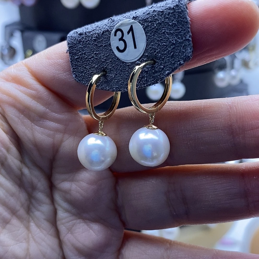 淡水珍珠耳饰银S925镶嵌