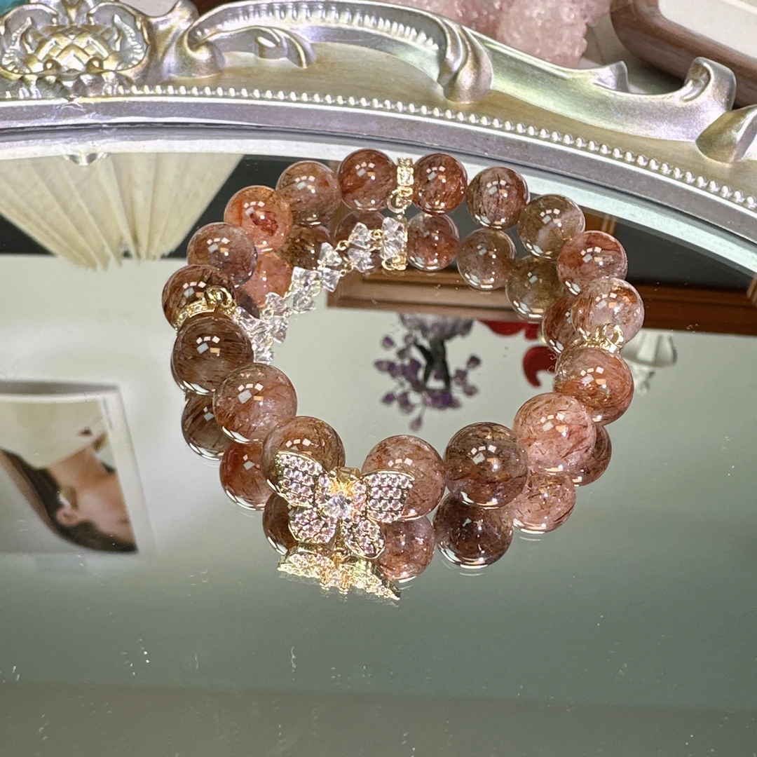 10mm+黑金超七水晶手串1451 颜色微差 多样性发一