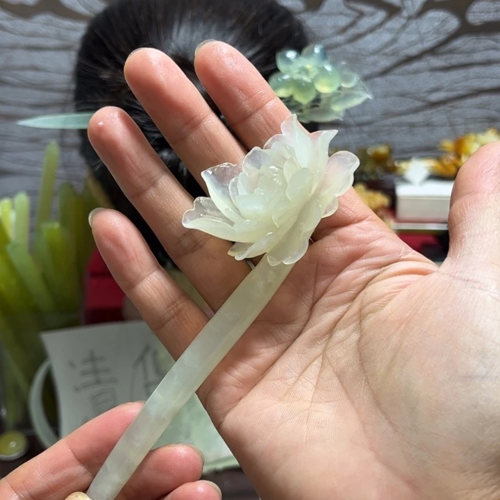 蛇纹石玉未镶嵌发簪