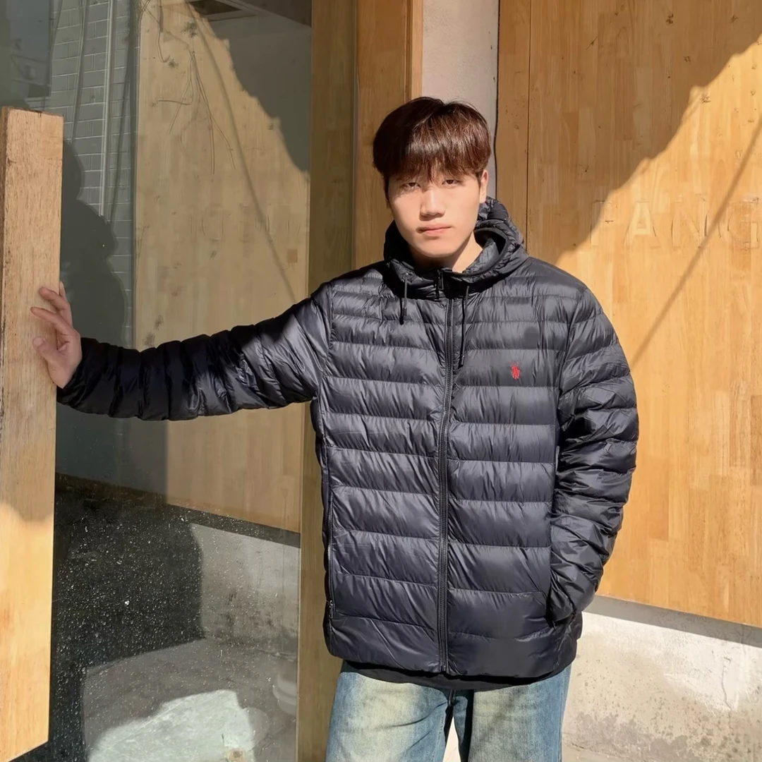 【排骨羽绒服】小马刺绣连帽轻薄款排骨羽绒冬季男女鸭绒保暖羽绒服