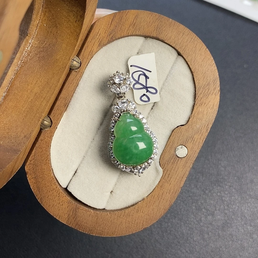 翡翠银S925镶嵌吊坠(不含链)