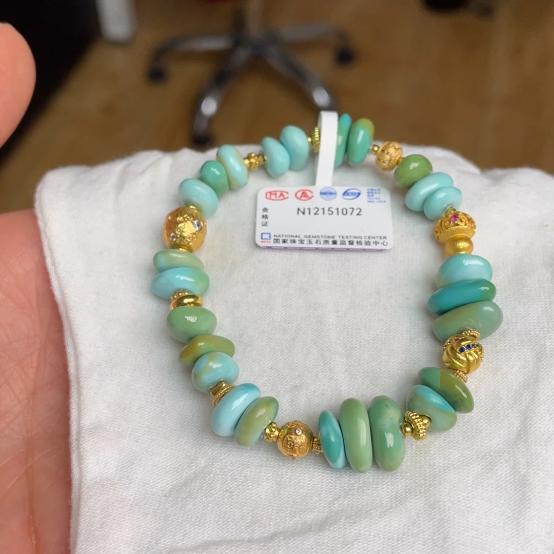 银S925镶嵌绿松石手链