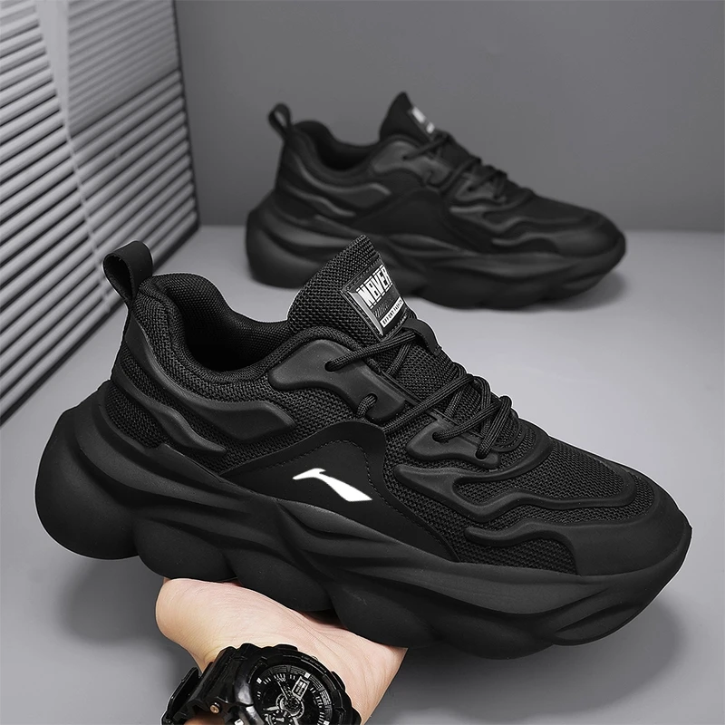 李宁集团SHOEBOX/鞋柜夏秋季男鞋耐磨运动防滑增高男款老爹鞋休闲