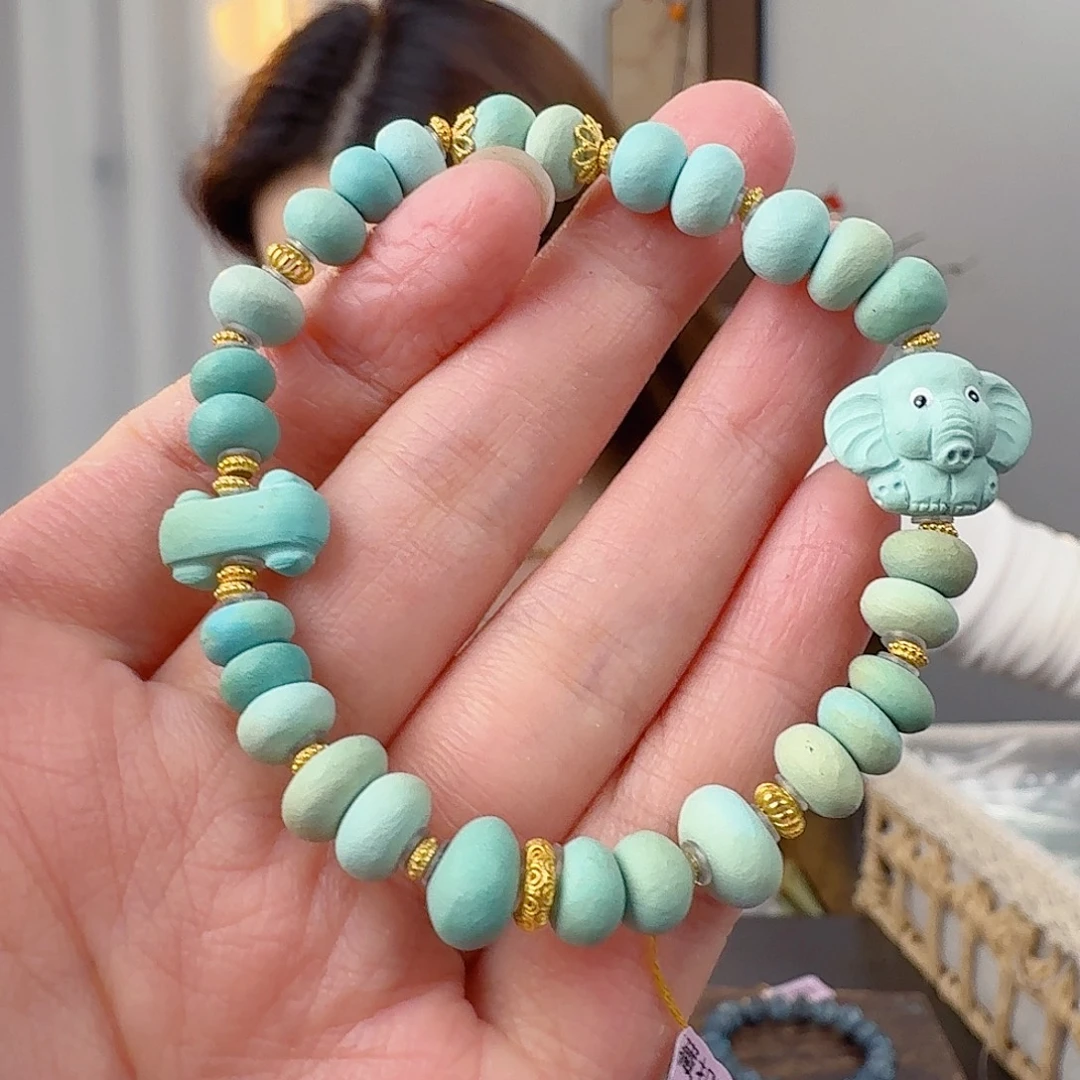 绿松石18K金镶嵌珠宝奇石