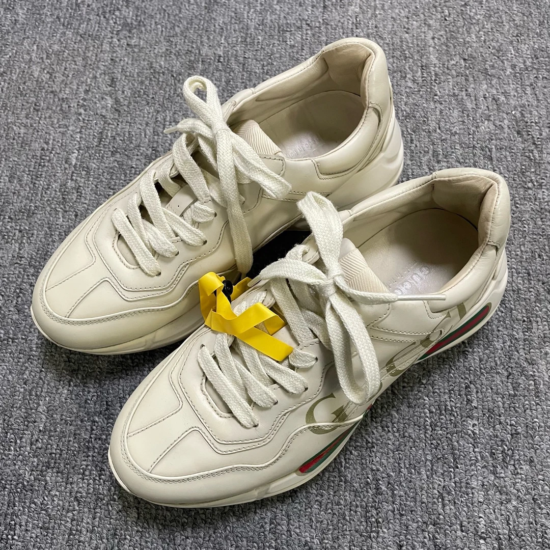 95新 GUCCI/古驰 Rhyton 复古Logo标识低帮老爹鞋 36.5码/10654