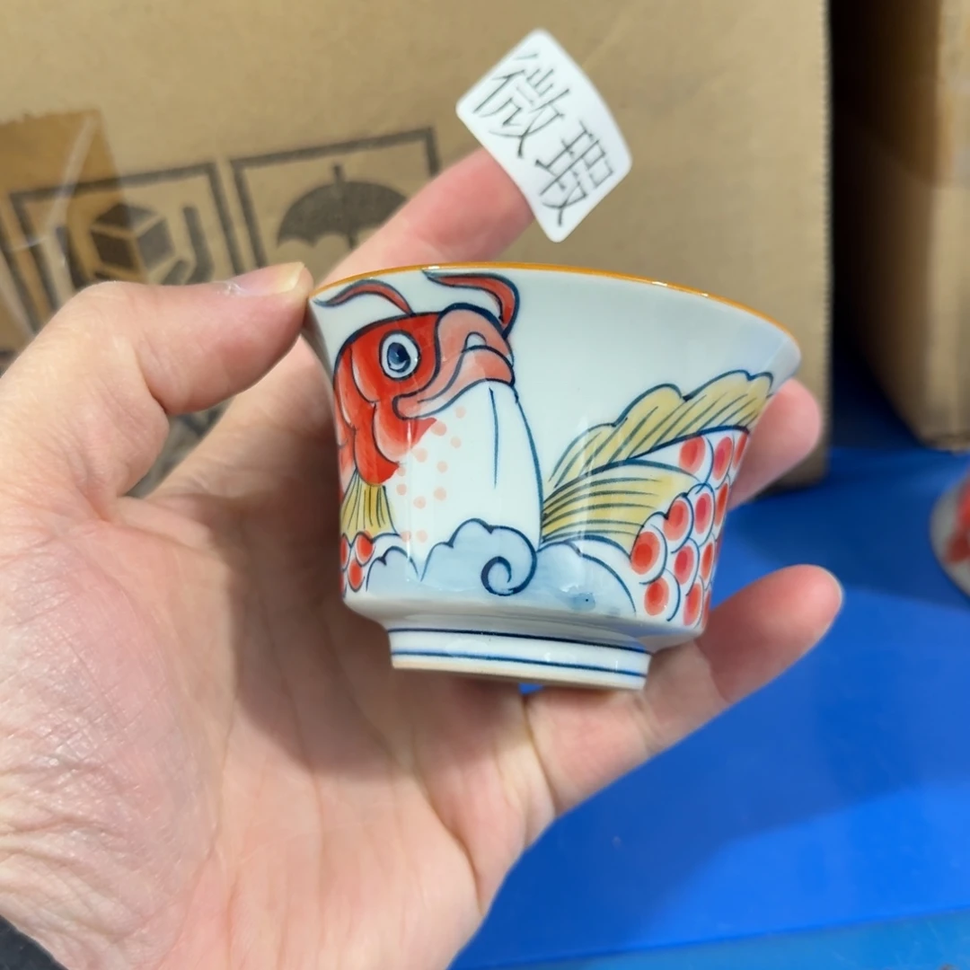 釉下手绘茶具微瑕