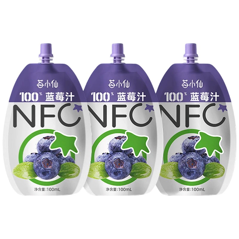 小仙纯100莓添加nfc蓝莓防腐剂100ml*10一滴水/袋0％箱不加果汁