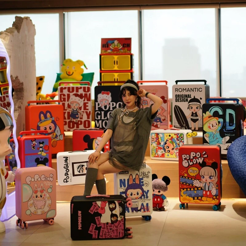 花老板popoglow高颜值ins风popo拉杆行李箱女20寸拉杆箱行李箱