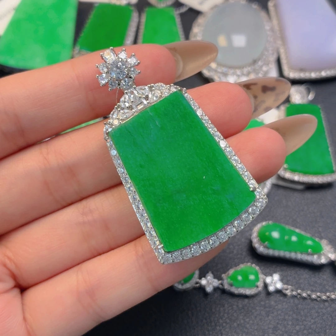 翡翠银S925镶嵌颈饰