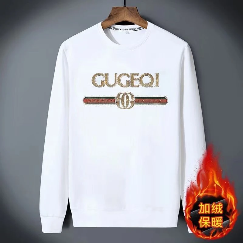 维兹赫尼男士轻奢潮牌烫钻秋冬卫衣新款潮流休闲打底加绒百搭长袖