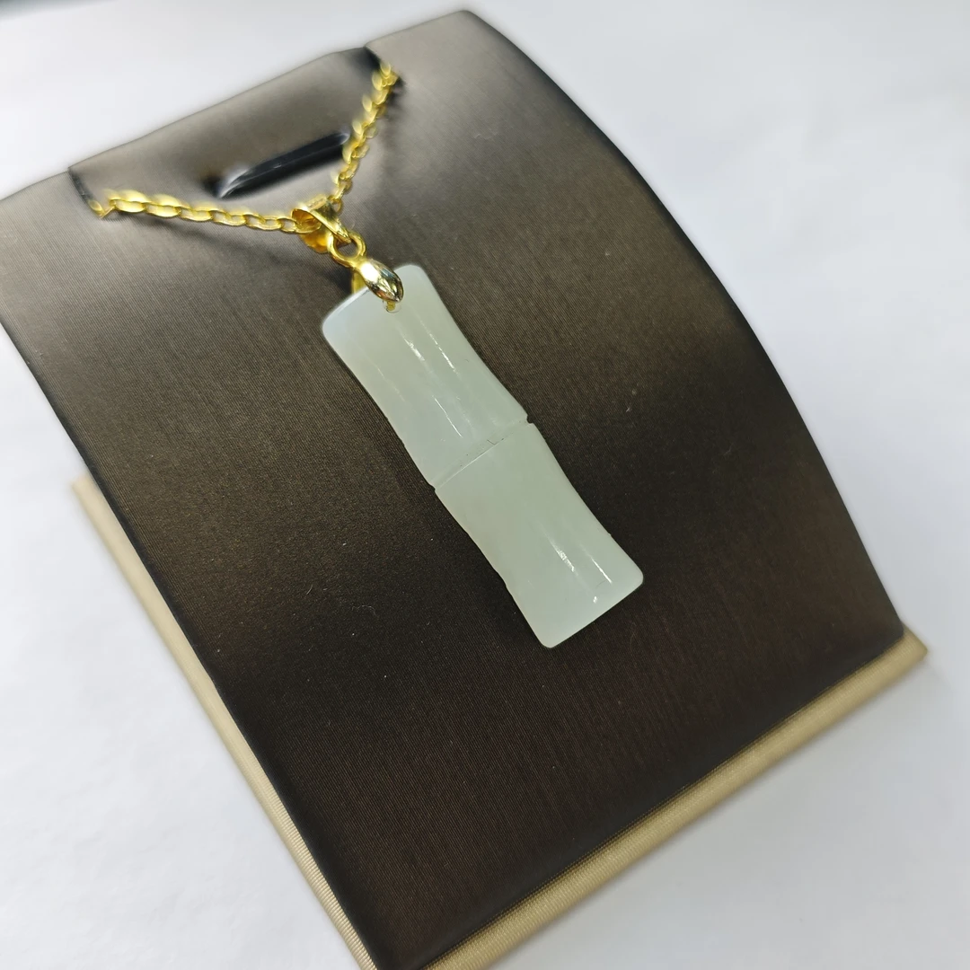 天然玉石 和田玉 冰透节节高升竹节吊坠H266多样性发货拍一发一