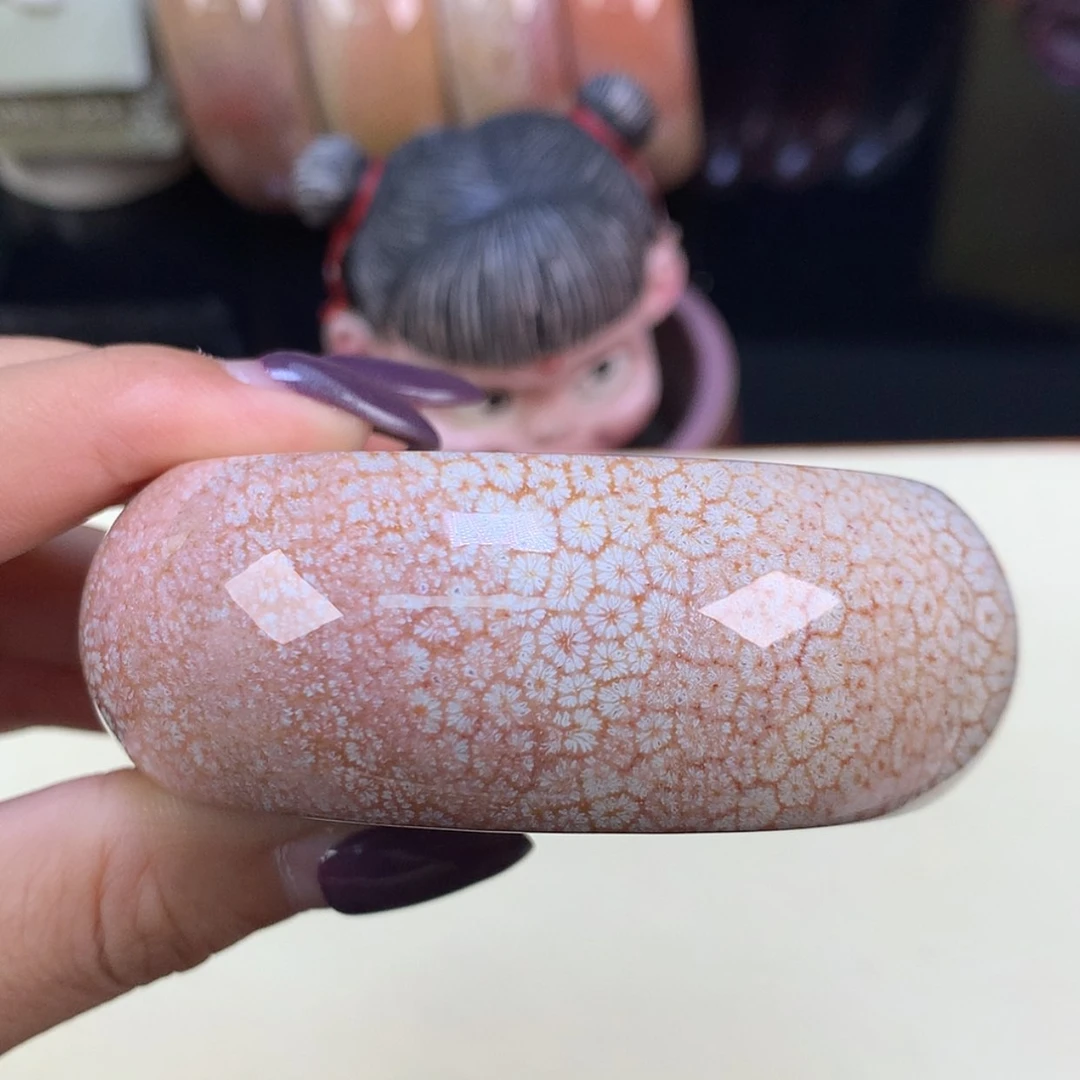【闪购商品】颈饰未镶嵌硅化珊瑚（珊瑚玉）上新镯饼57以下可做（47号）
