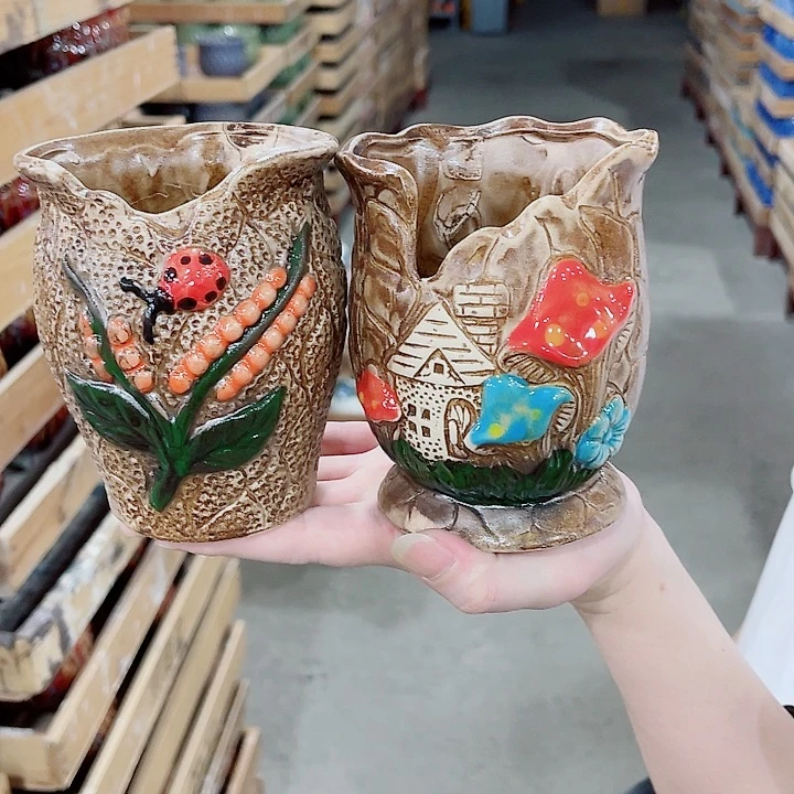 有孔，凑10元包邮陶瓷花盆发货！