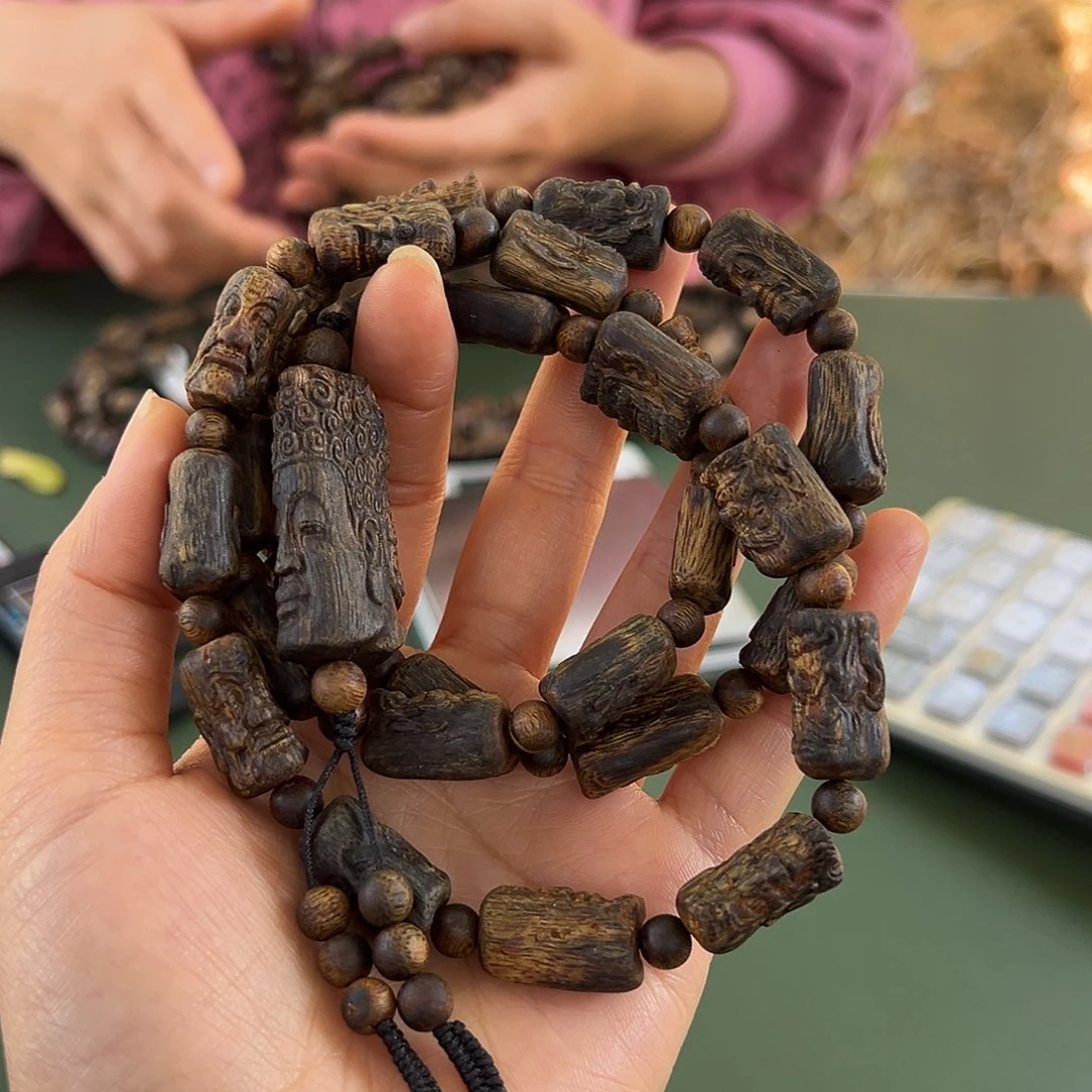 沉香手串白棋十八罗汉38克1.1多样性发一条