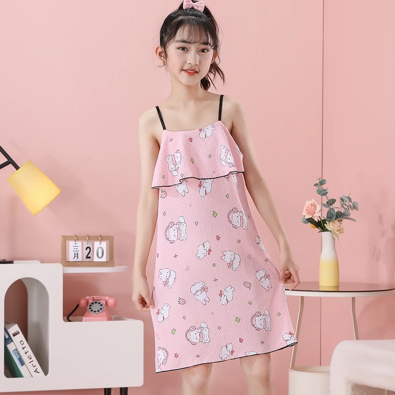 儿童睡裙夏季薄款中大童公主风小女孩宝宝夏天卡通家居服女童睡衣