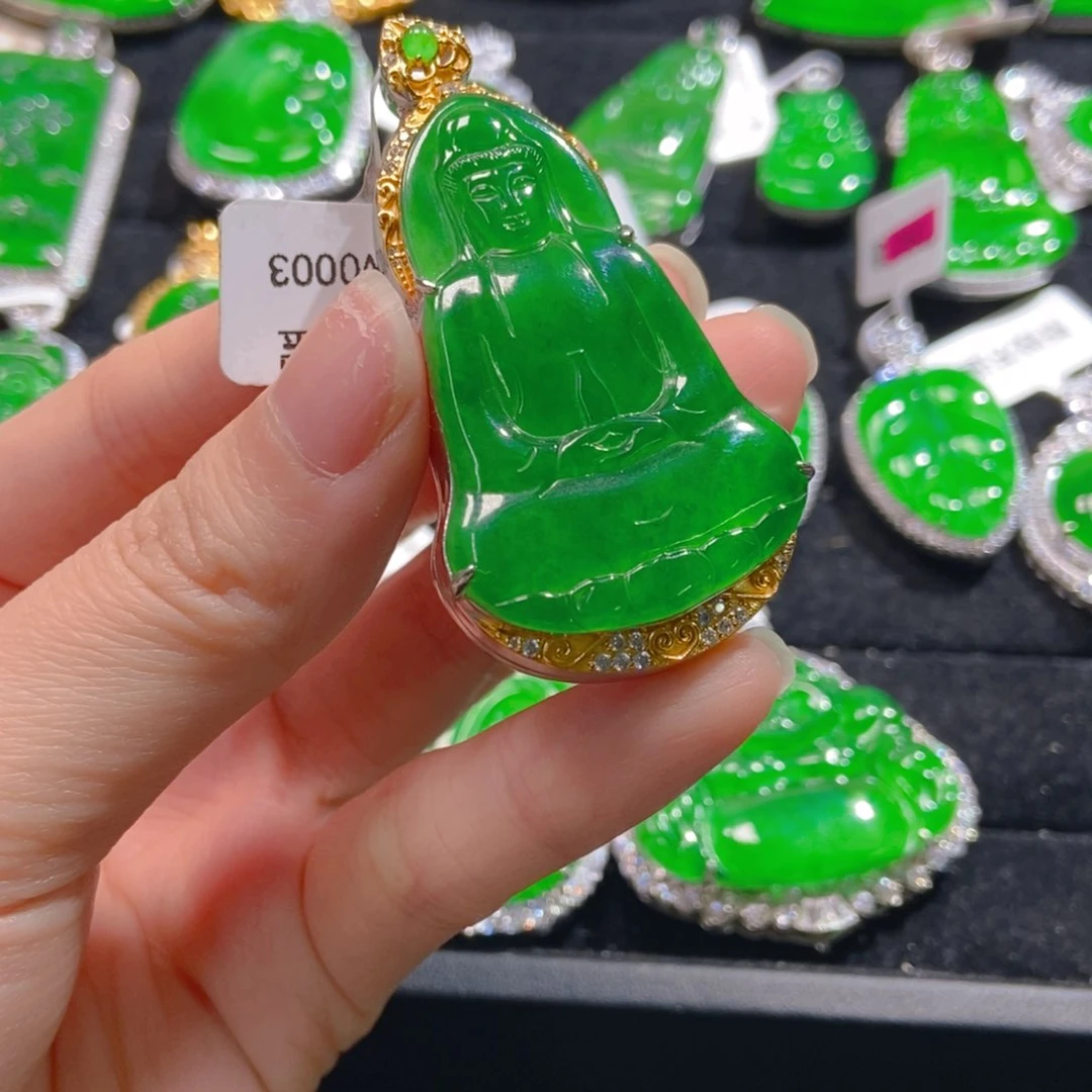 翡翠吊坠(不含链)银S925镶嵌