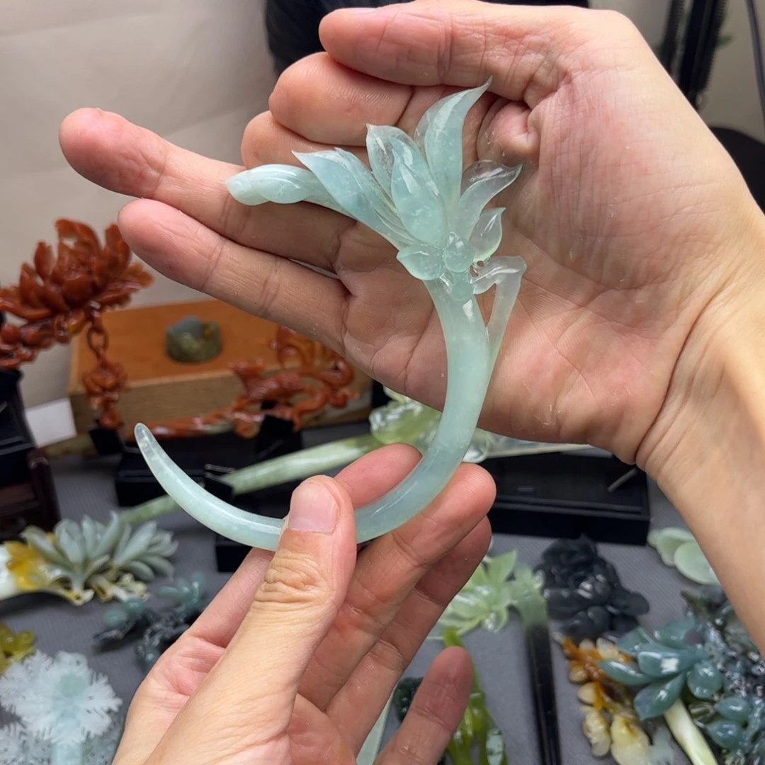 啊***u蛇纹石玉未镶嵌发饰